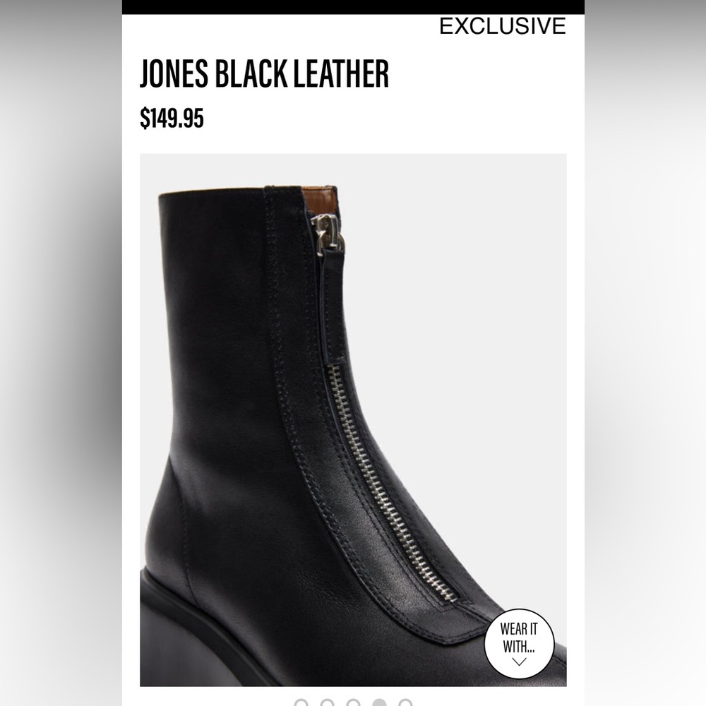 Steve Madden Jones Black Leather Boots